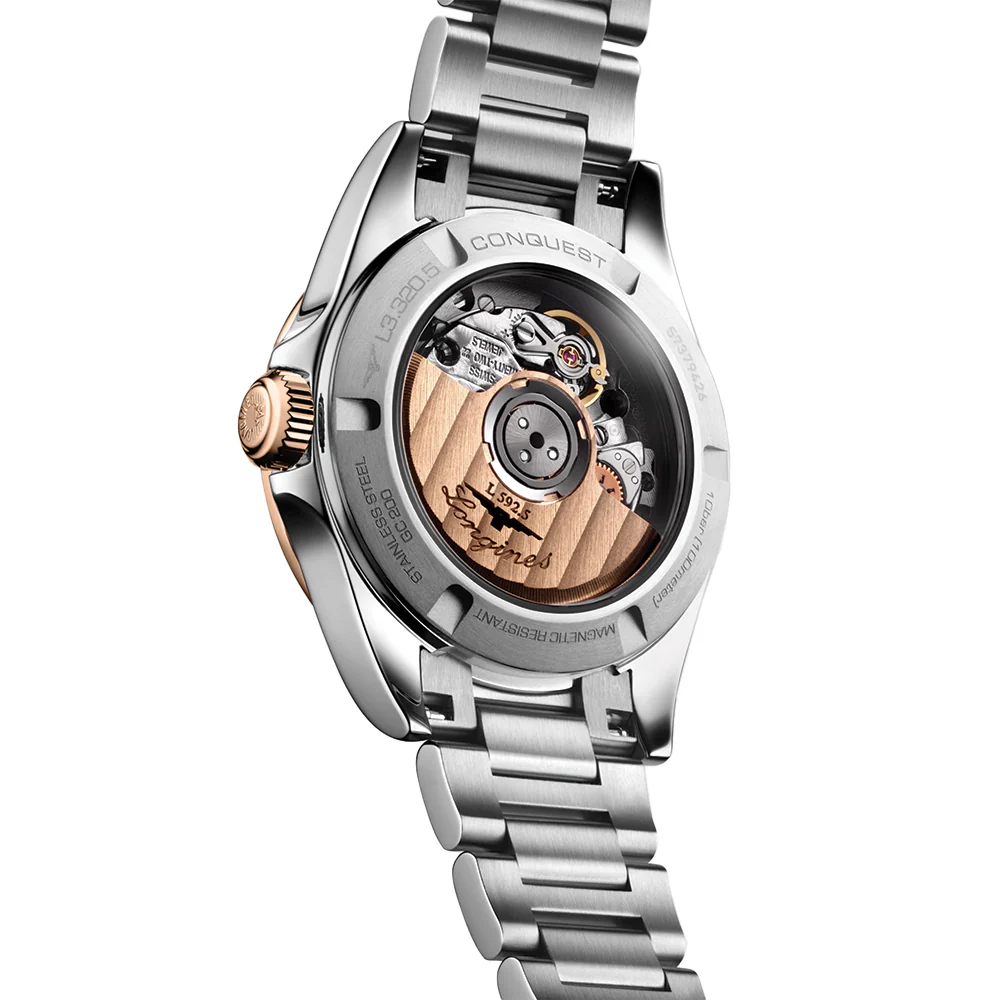 Conquest Pink Gold Bezel 30mm - Silver on Bracelet - Image 4