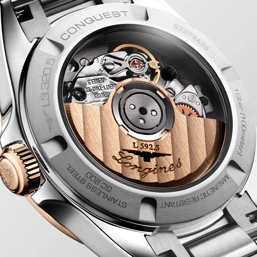 Conquest Pink Gold Bezel 30mm - Silver on Bracelet - Image 5
