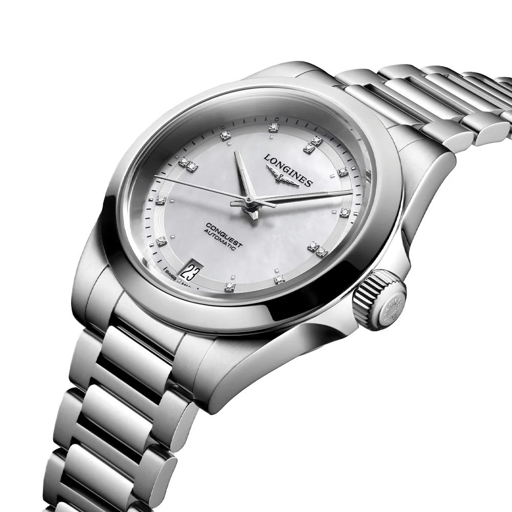 Conquest with Diamonds 34mm - White Mother of Pearl on Bracelet - Image 2