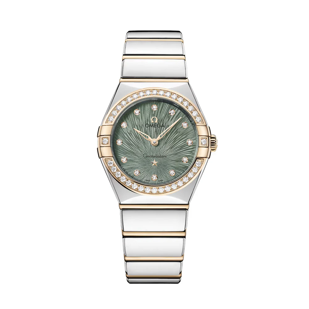 Constellation Diamonds Quartz Steel and Moonshine Gold 28mm - Green on Bracelet