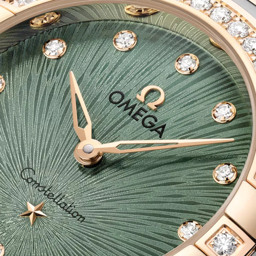 Constellation Diamonds Quartz Steel and Moonshine Gold 28mm - Green on Bracelet - Image 2