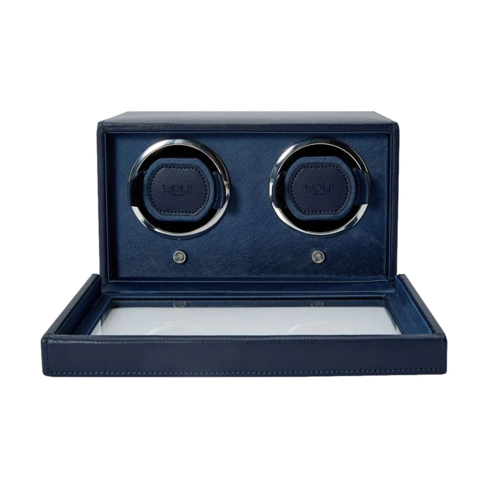 Cub Double Watch Winder with Cover - Navy - Image 2