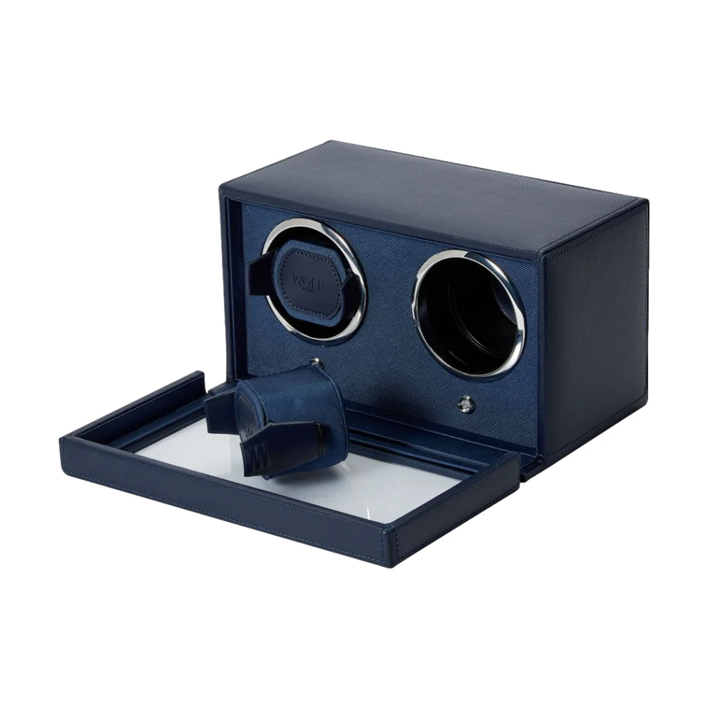 Cub Double Watch Winder with Cover - Navy - Image 3