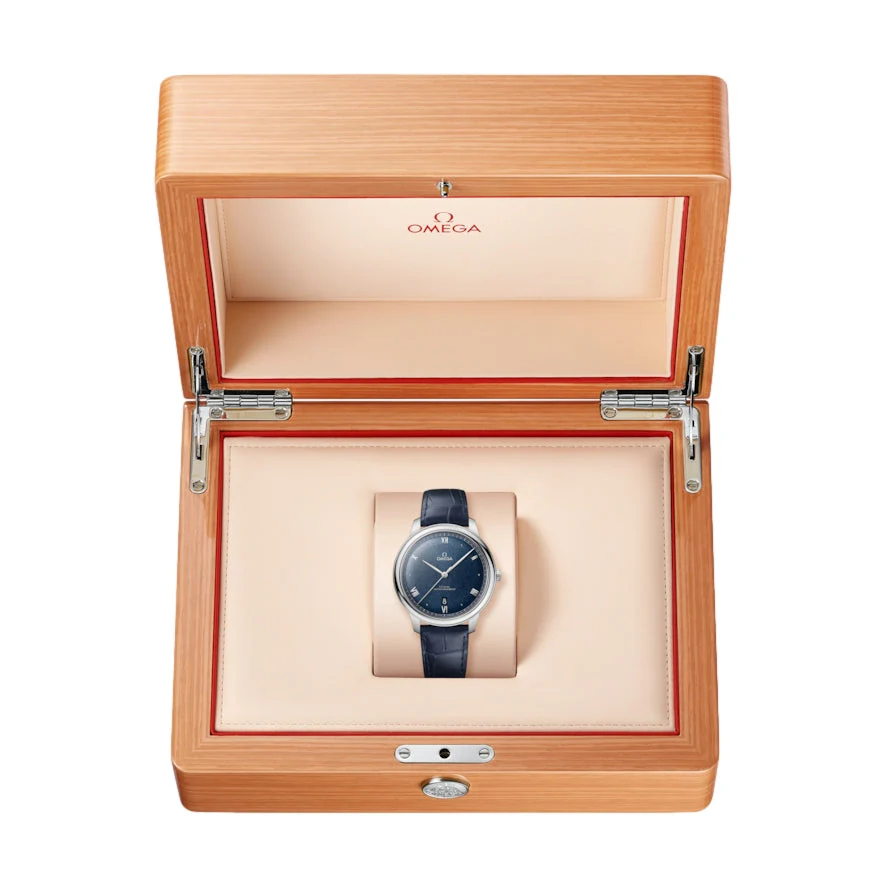 De Ville Prestige 40mm - Blue on Leather Strap - Image 5