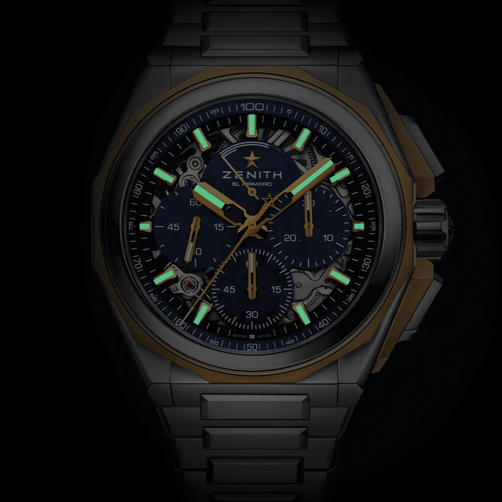 DEFY Extreme Lapis Lazuli Chronograph 45mm - Blue w/ Yellow Gold Accents on Bracelet and 2 Additional Straps - Image 6