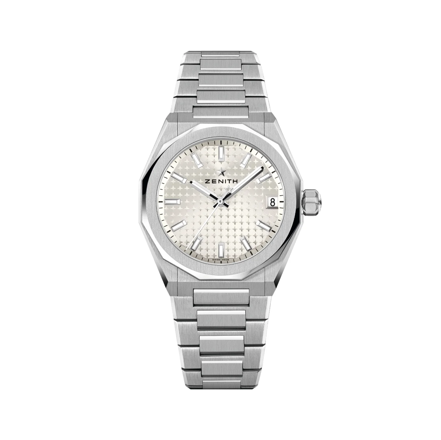 Defy Skyline 36mm - White-Toned on Bracelet w/ Extra Rubber Strap