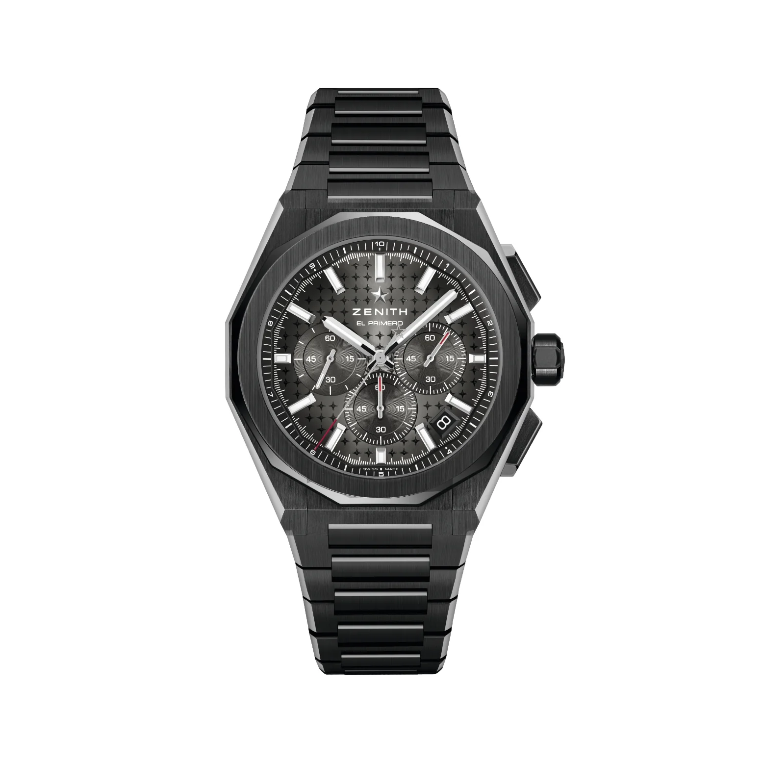 Defy Skyline Chronograph Ceramic 42mm - Black-Toned on Bracelet w/ Extra Rubber Strap
