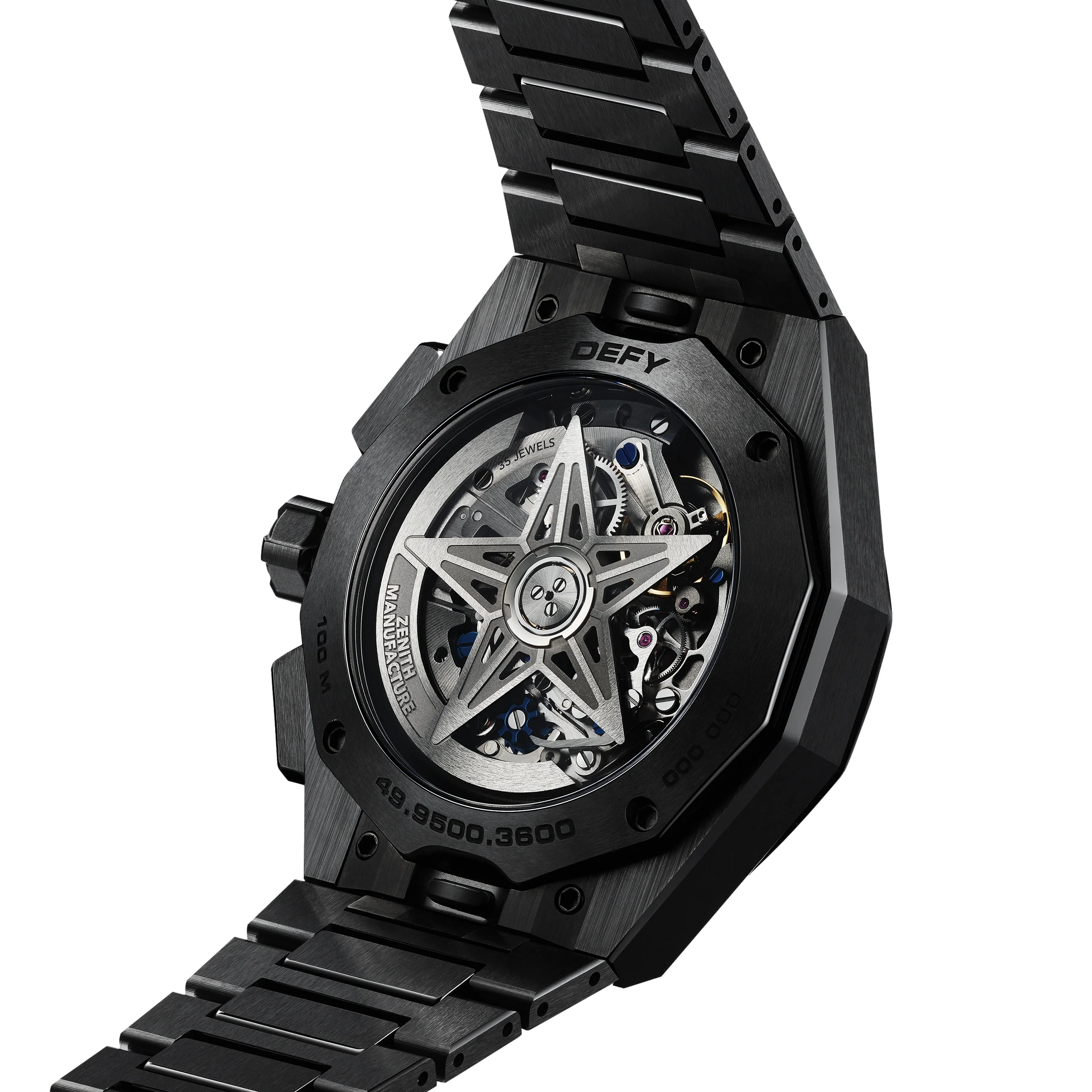 Defy Skyline Chronograph Ceramic 42mm - Black-Toned on Bracelet w/ Extra Rubber Strap - Image 6