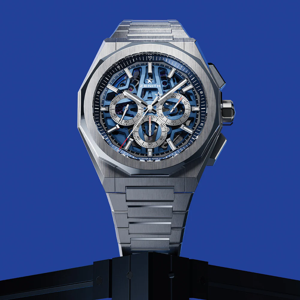 Defy Skyline Chronograph Skeleton 42mm - Blue on Bracelet - Image 3