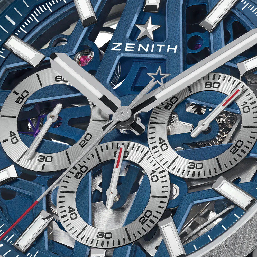 Defy Skyline Chronograph Skeleton 42mm - Blue on Bracelet - Image 4