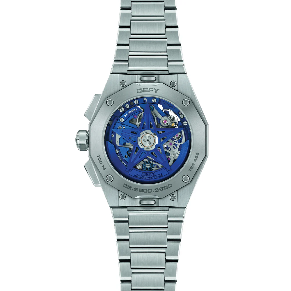 Defy Skyline Chronograph Skeleton 42mm - Blue on Bracelet - Image 7