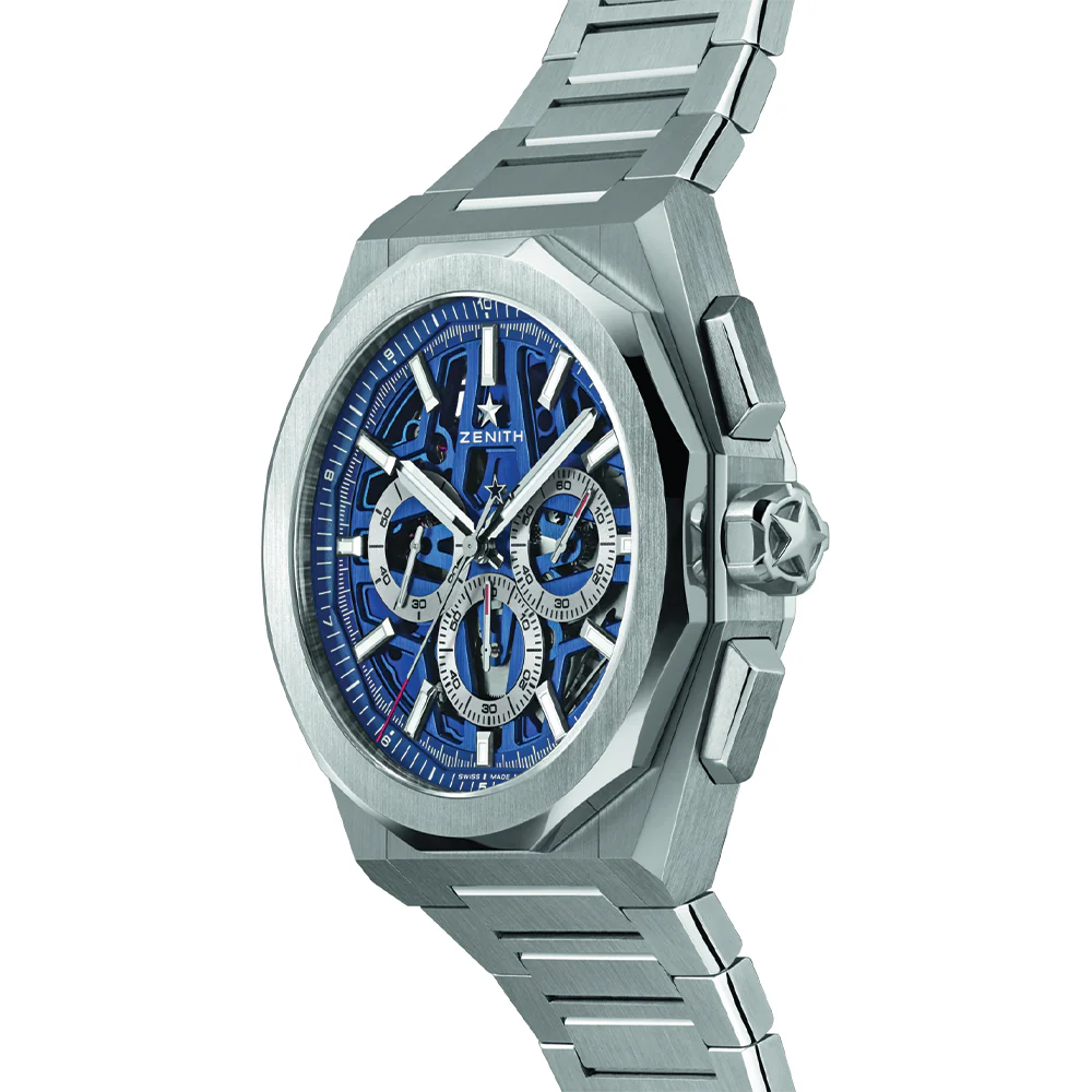 Defy Skyline Chronograph Skeleton 42mm - Blue on Bracelet - Image 8