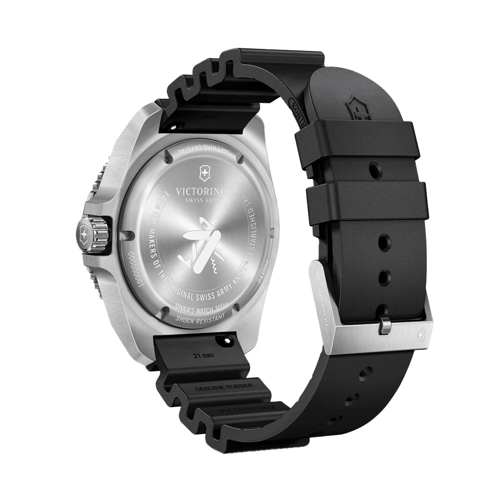 Dive Pro Quartz 43mm - Black on Rubber Strap - Image 4
