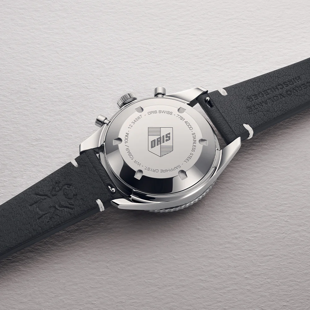 Divers Sixty-Five Chronograph 40mm - Silver on Leather Strap - Image 3