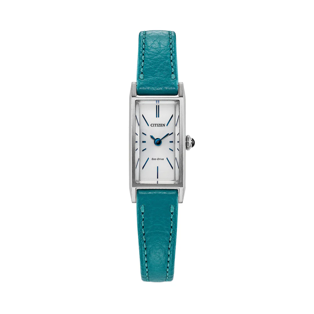 Fio 30.7mm - White on Blue Leather Strap