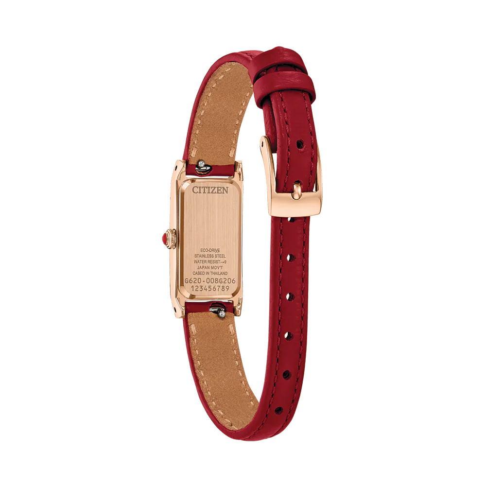 Fio Rose Gold-Tone 30.7mm - White on Red Leather Strap - Image 2