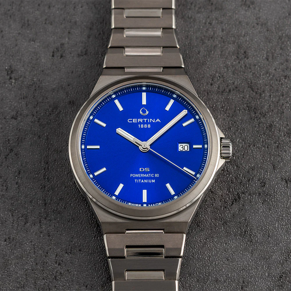 DS-7 Powermatic 80 Titanium 39mm - Blue on Bracelet - Image 2