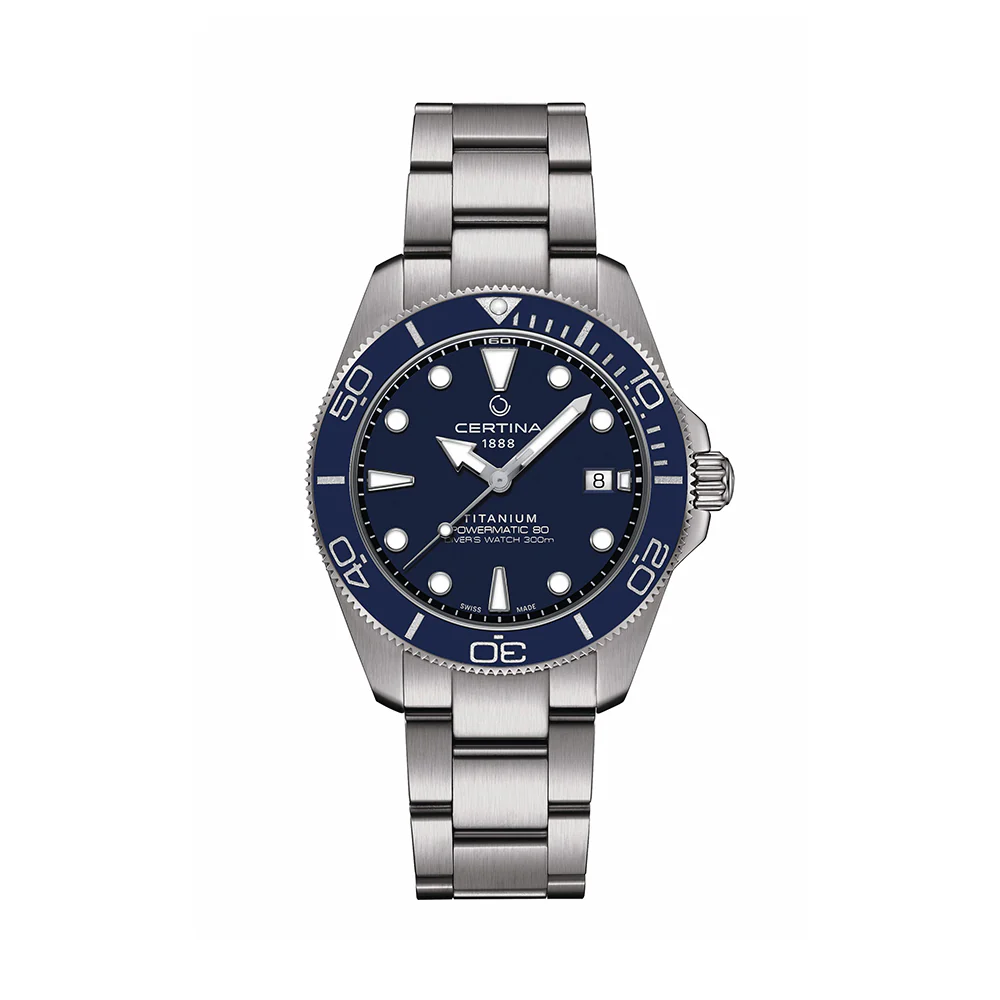 DS Action Diver "New DS Concept Extreme Shock Resistance" Titanium 40.5mm - Blue on Bracelet