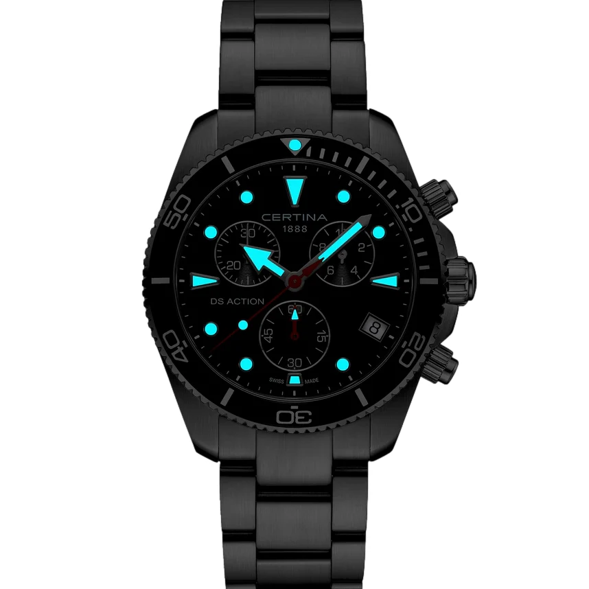 DS Action Quartz Chrono 42mm - Black on Bracelet - Image 2