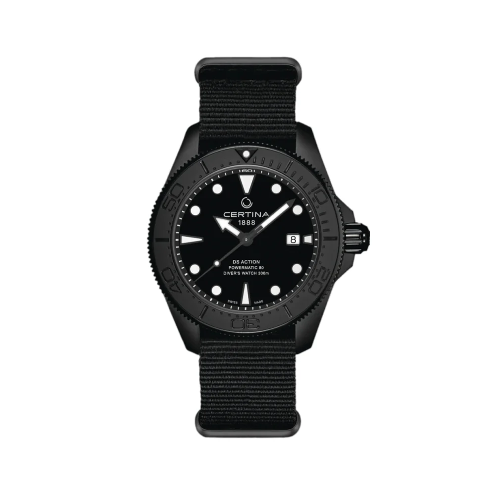 DS Action Diver Powermatic 80 Black PVD 43mm - Black on Bracelet