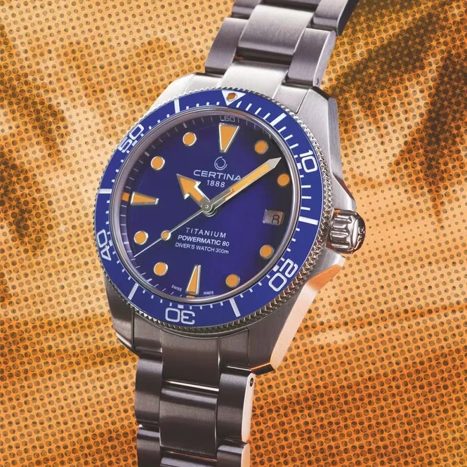 DS Action Diver “New DS Concept Extreme Shock Resistance” Titanium 38mm - Blue on Bracelet - Image 3