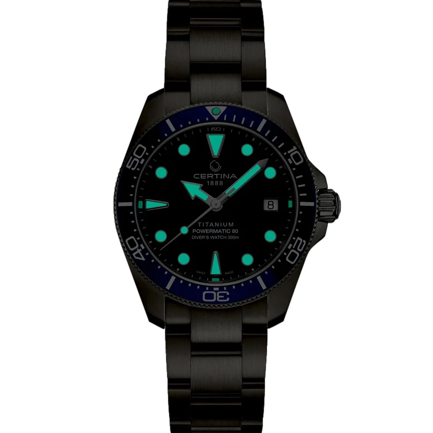 DS Action Diver “New DS Concept Extreme Shock Resistance” Titanium 38mm - Blue on Bracelet - Image 4