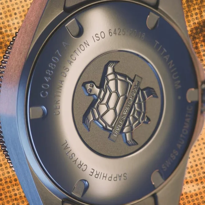 DS Action Diver “New DS Concept Extreme Shock Resistance” Titanium 38mm - Blue on Bracelet - Image 5