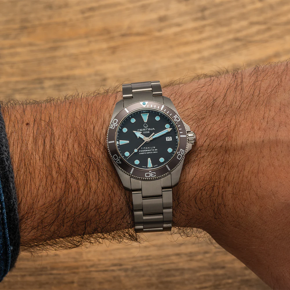 DS Action Diver Powermatic 80 Titanium 38mm - Grey on Bracelet - Image 3
