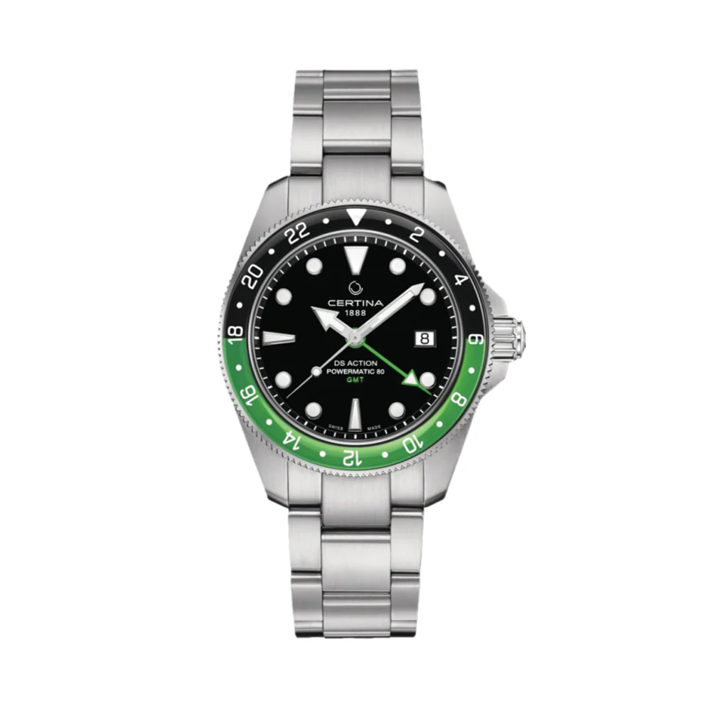 DS Action GMT Powermatic 80 41mm - Black on Bracelet