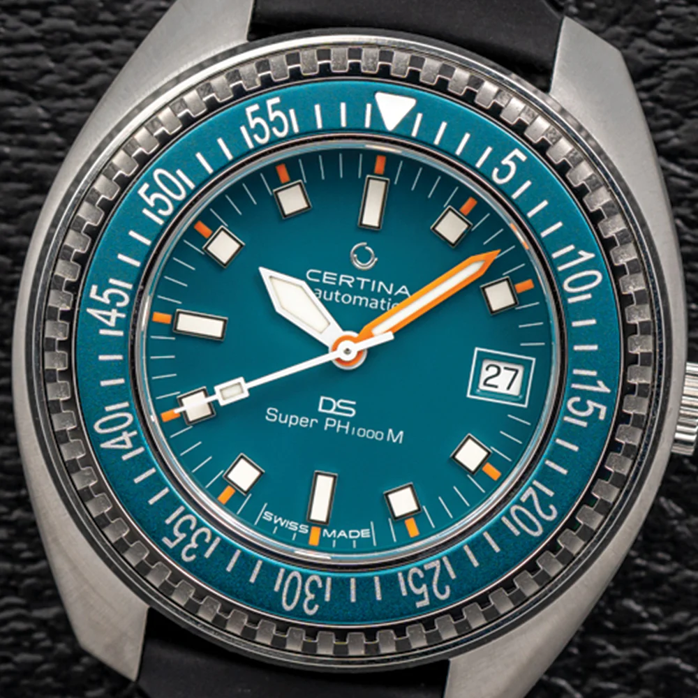 DS Super PH1000M STC 43.5mm - Turquoise on Rubber Strap - Image 4