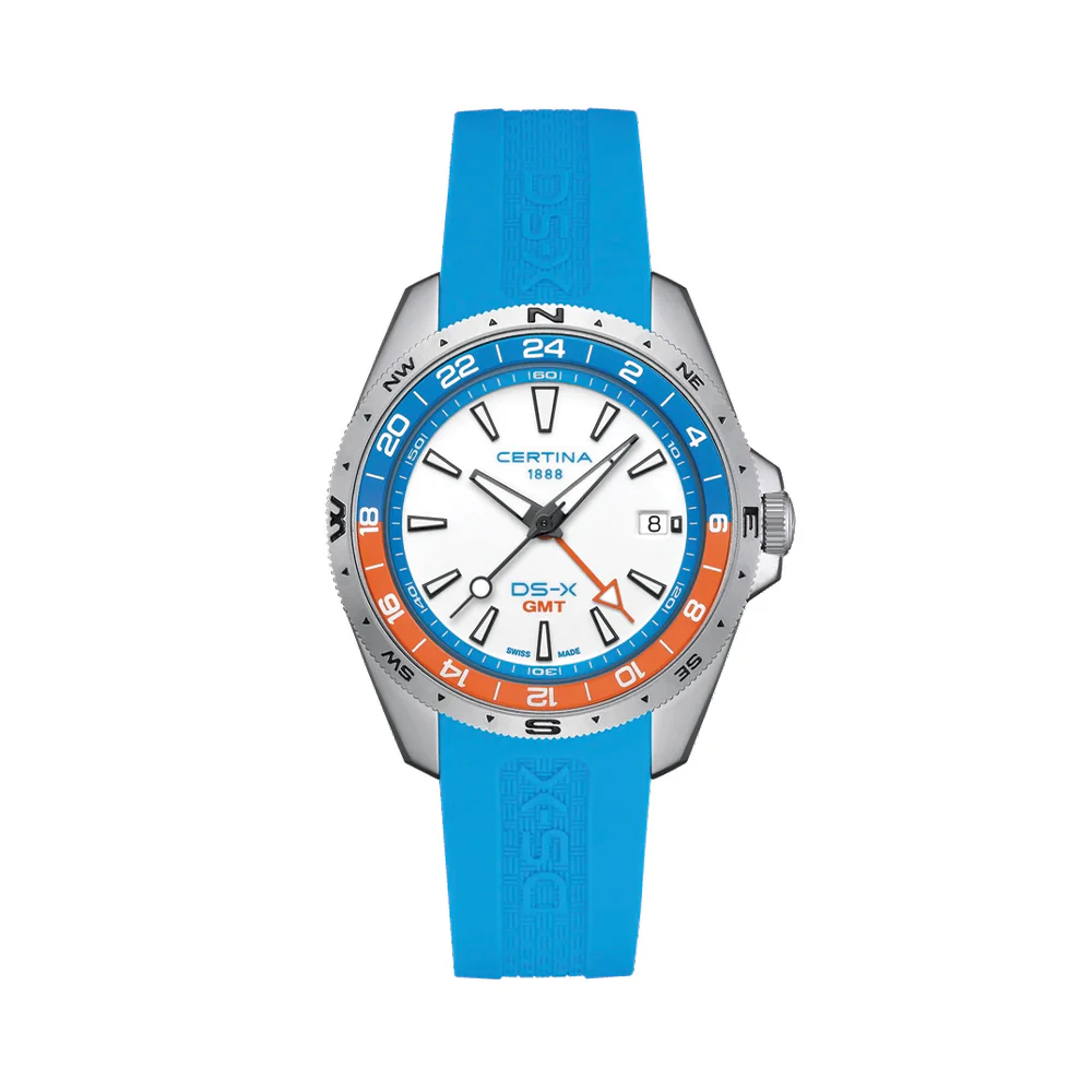 DS-X “New DS Concept Extreme Shock Resistance” GMT Quartz 41mm - White on Rubber Strap