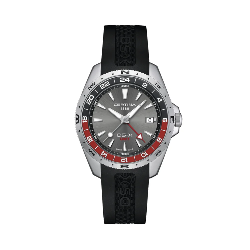 DS-X “New DS Concept Extreme Shock Resistance” GMT Quartz 41mm - Grey on Black Rubber Strap