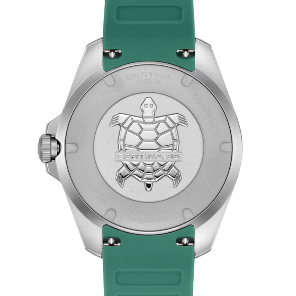 DS-X “New DS Concept Extreme Shock Resistance” GMT Quartz 41mm - Grey on Green Rubber Strap - Image 3
