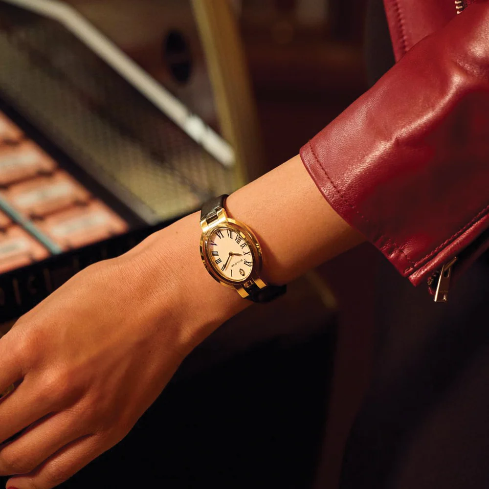 Special Edition Apollo 'Ella' Rubaiyat Gold-Tone 28.8mm - White on Leather Strap - Image 2