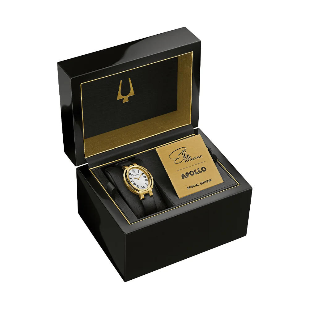 Special Edition Apollo 'Ella' Rubaiyat Gold-Tone 28.8mm - White on Leather Strap - Image 5
