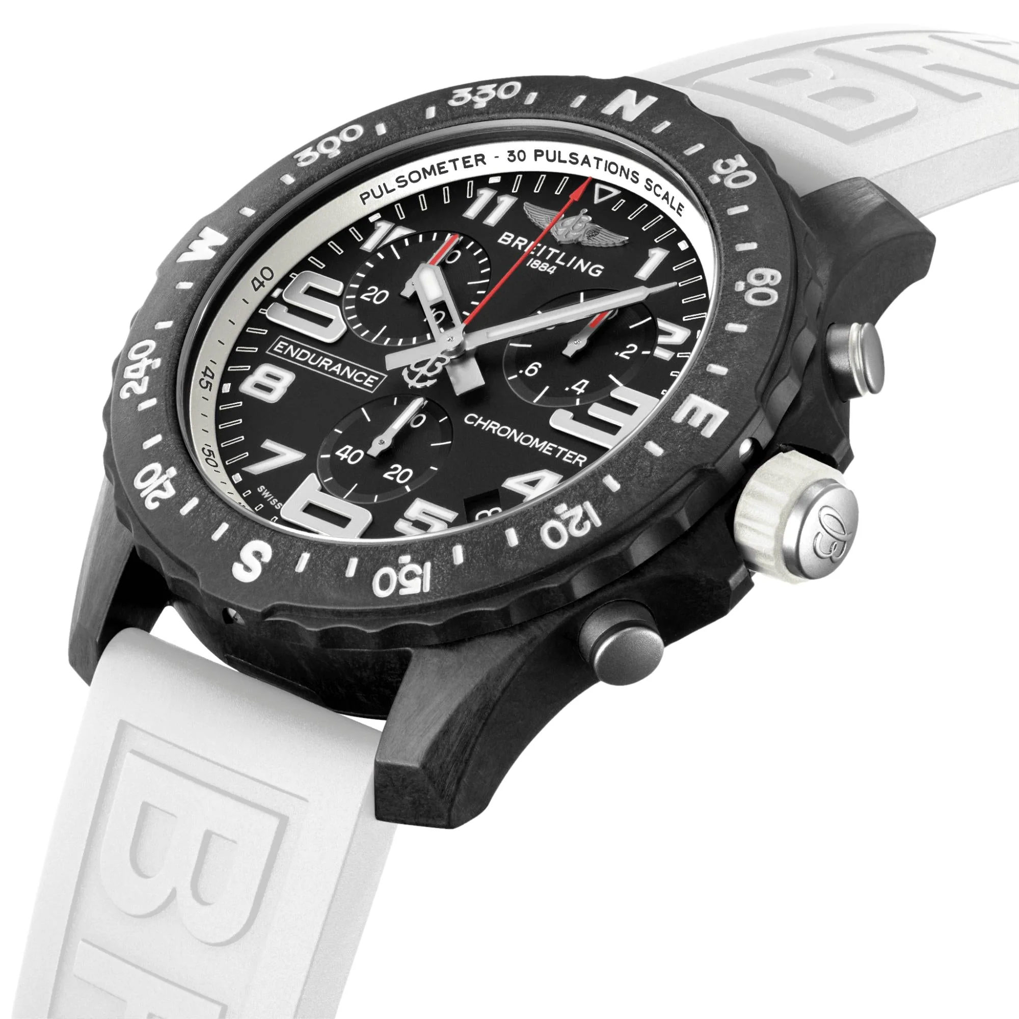 Endurance Pro Breitlight® 44mm- Black on White Rubber Strap - Image 2