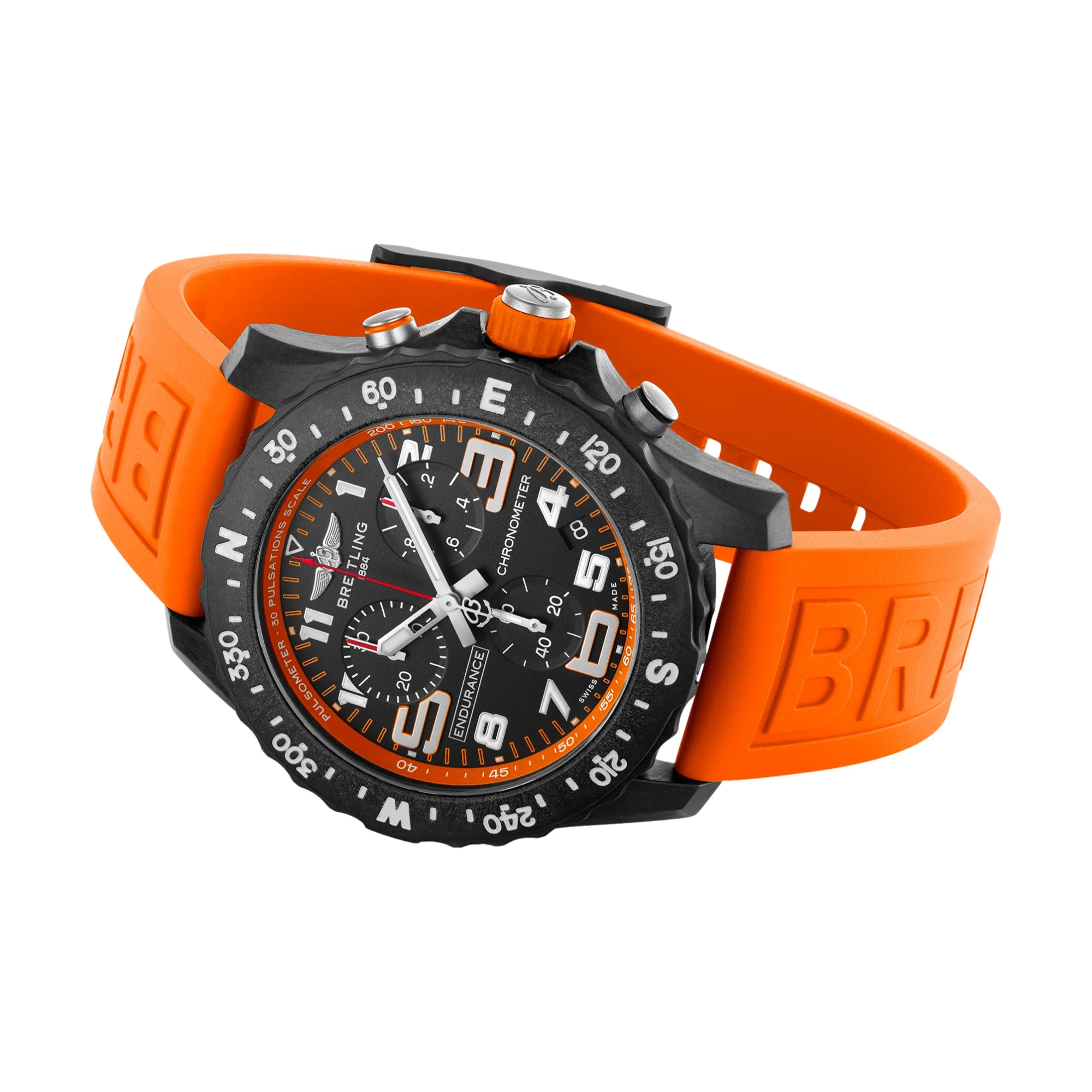 Endurance Pro Breitlight® 44mm - Black on Orange Rubber Strap - Image 3