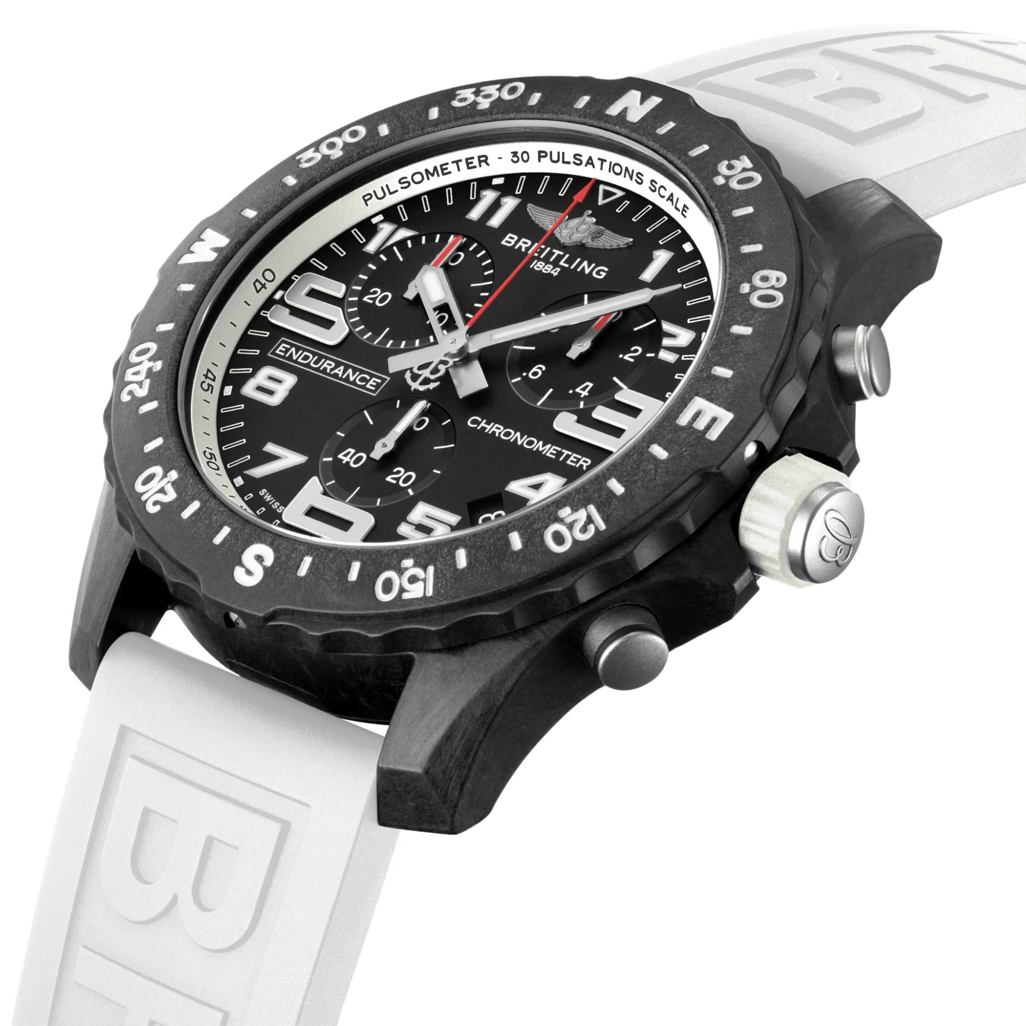 Endurance Pro Breitlight® - Black on White Rubber Strap - Image 2