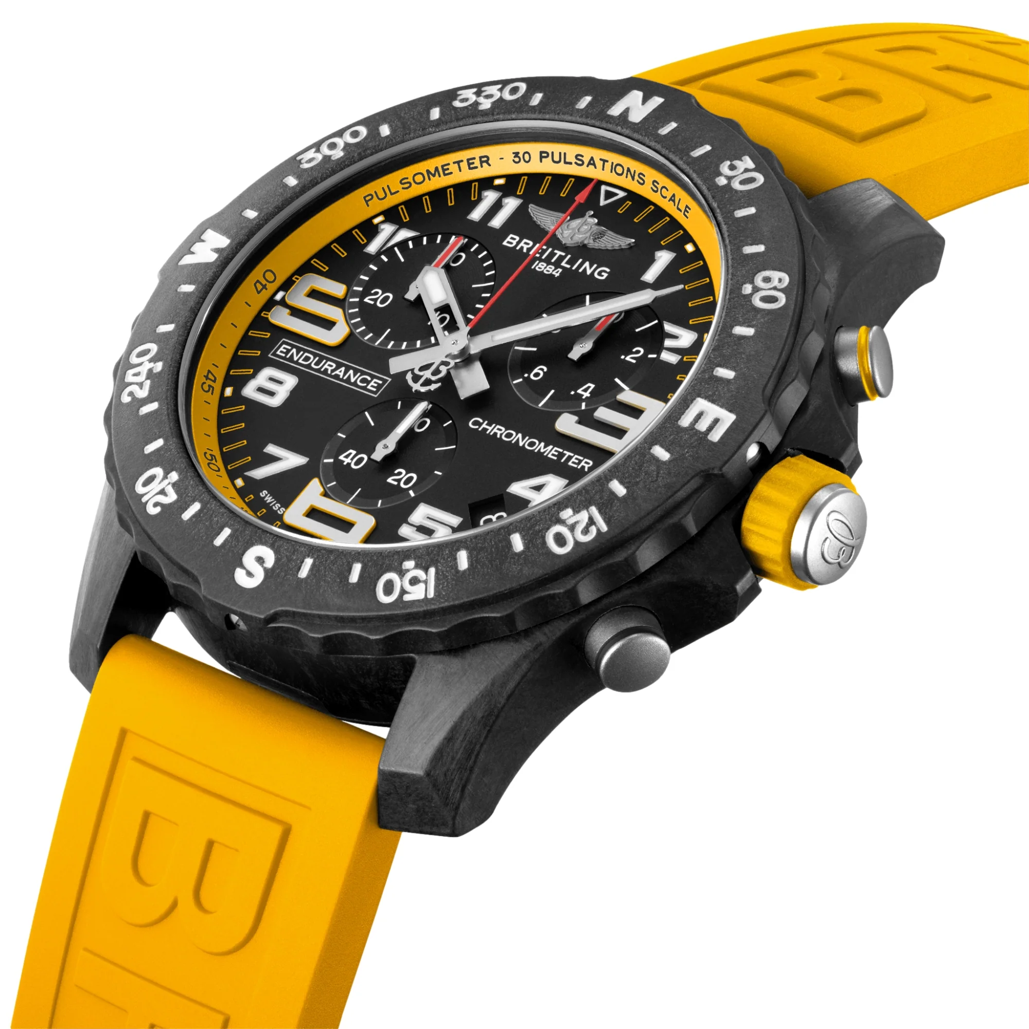 Endurance Pro Breitlight® 44mm - Black on Yellow Rubber Strap - Image 2