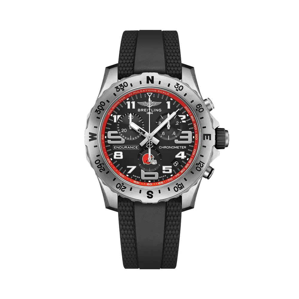 Endurance Pro Browns Limited NFL Edition Titanium 44mm - Brown on Rubber Strap