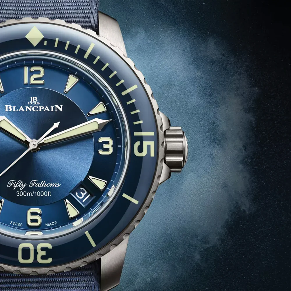 Fifty Fathoms Automatique Titanium 45mm - Blue on Sail-canvas Strap - Image 2