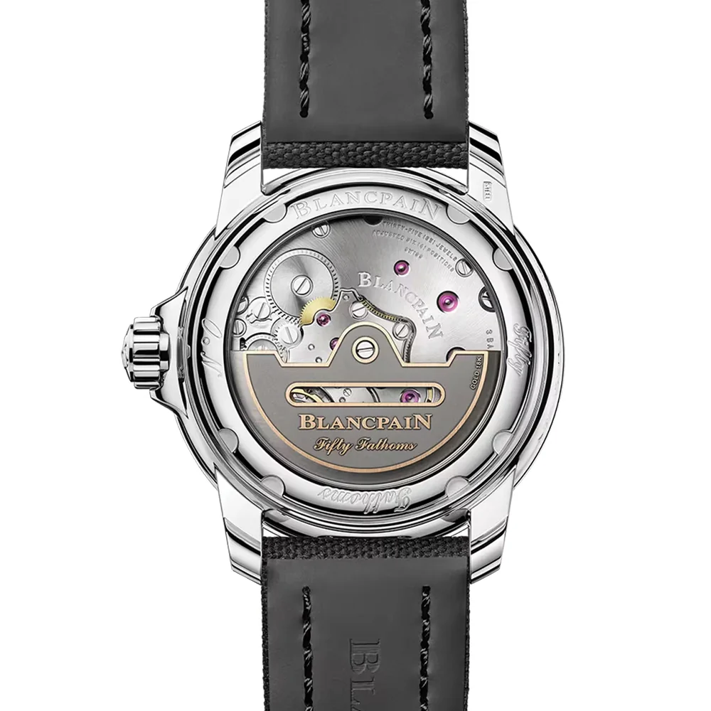 Fifty Fathoms Automatique Steel 42.3mm - Black on Sail-Canvas Strap - Image 2