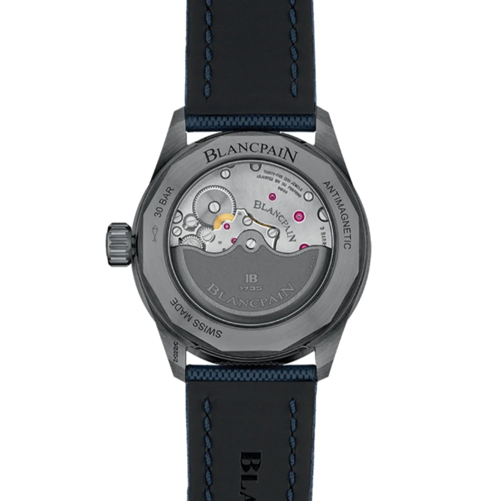 Fifty Fathoms Bathyscaphe Ceramic 43.6mm - Blue on Sail-Canvas Strap - Image 3