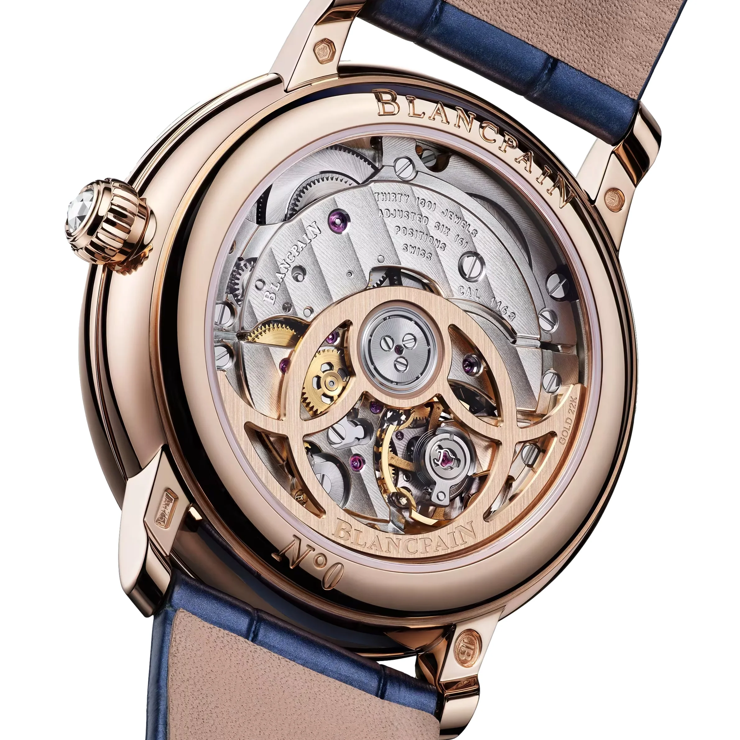 Ladybird Colors Moonphase Red Gold and Diamonds 34.9mm - White on Leather Strap - Image 4