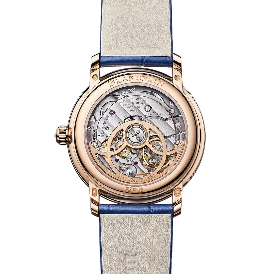 Ladybird Colors Moonphase Red Gold and Diamonds 34.9mm - White on Leather Strap - Image 5