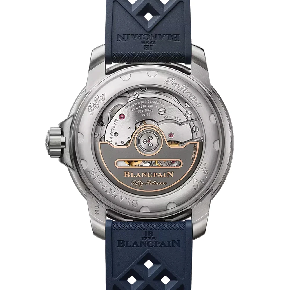 Fifty Fathoms Brushed Titanium 38.2mm - Blue on Rubber Strap - Image 2