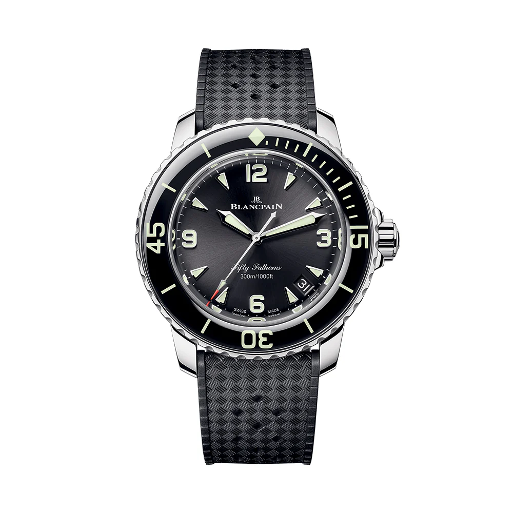 Fifty Fathoms Automatique Steel 42mm - Black on Rubber Strap