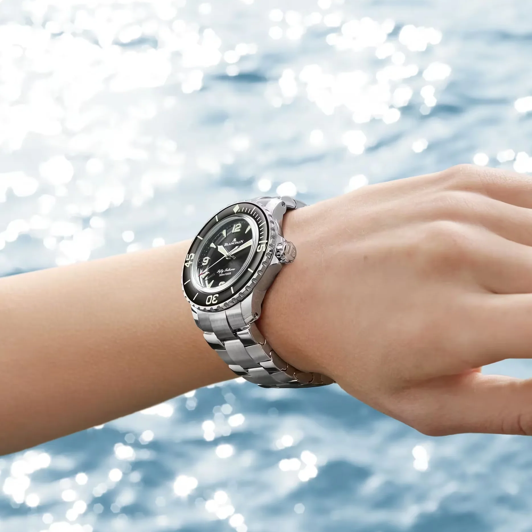 Fifty Fathoms Stainless Steel 38mm - Black on Bracelet - Image 3