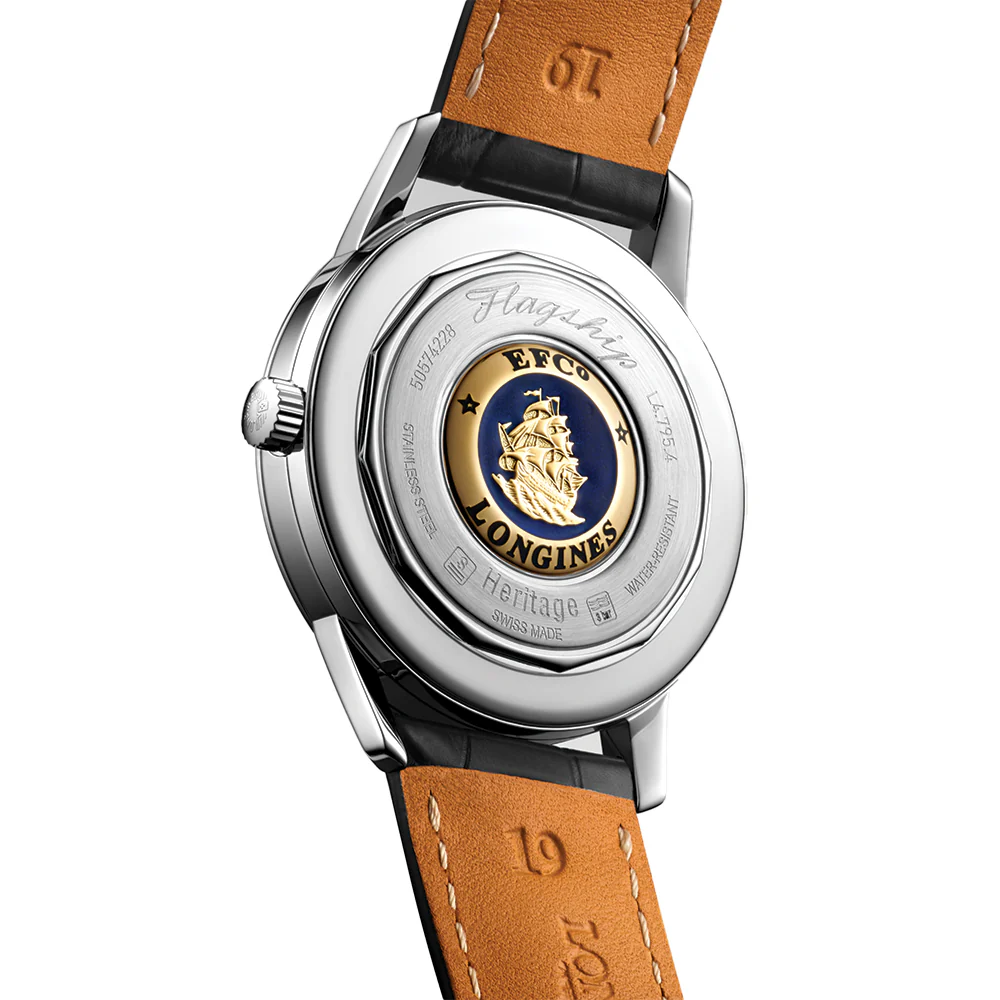Flagship Heritage 38.5mm - Black on Leather Strap - Image 6