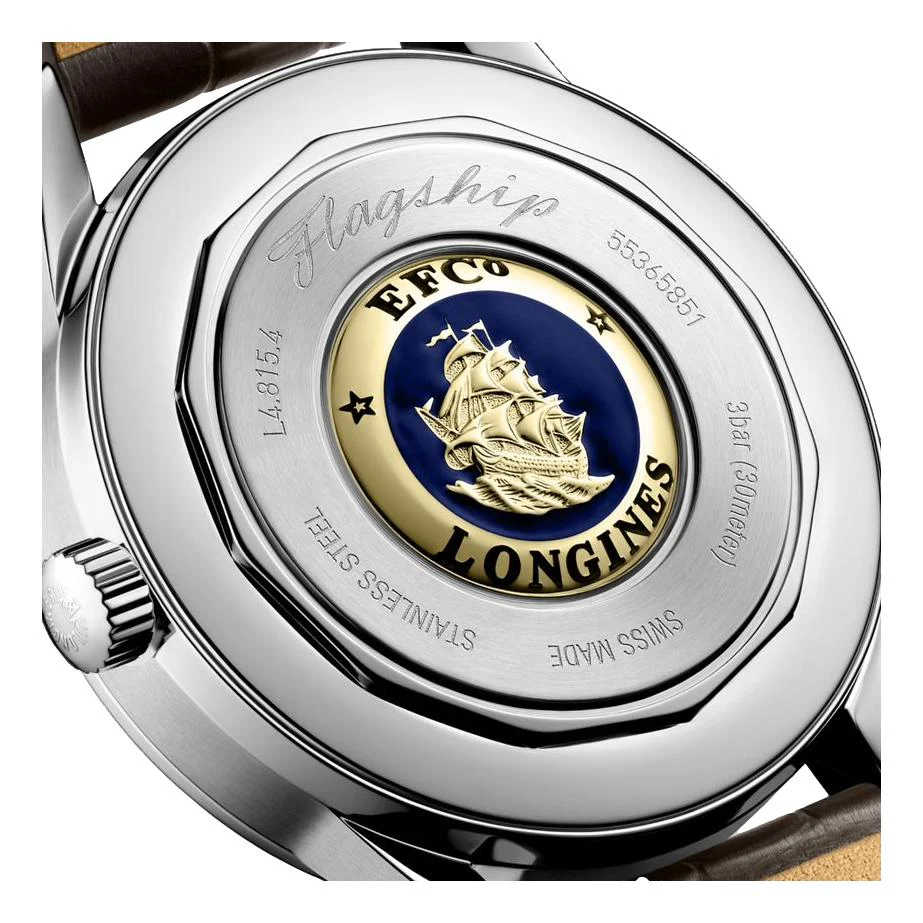 Flagship Heritage Moonphase 38.5mm - Silvered Opaline on Leather Strap - Image 5